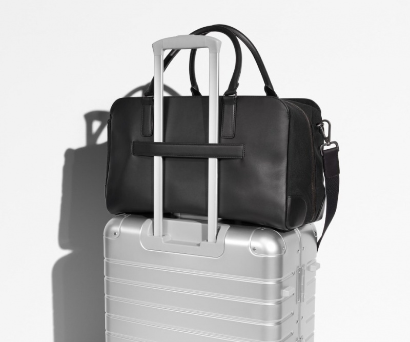 Bolsa Duffle Away Transit Cuero Negros | 91AZ5vvPFt4
